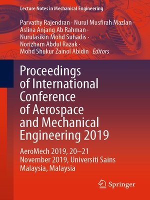 cover image of Proceedings of International Conference of Aerospace and Mechanical Engineering 2019